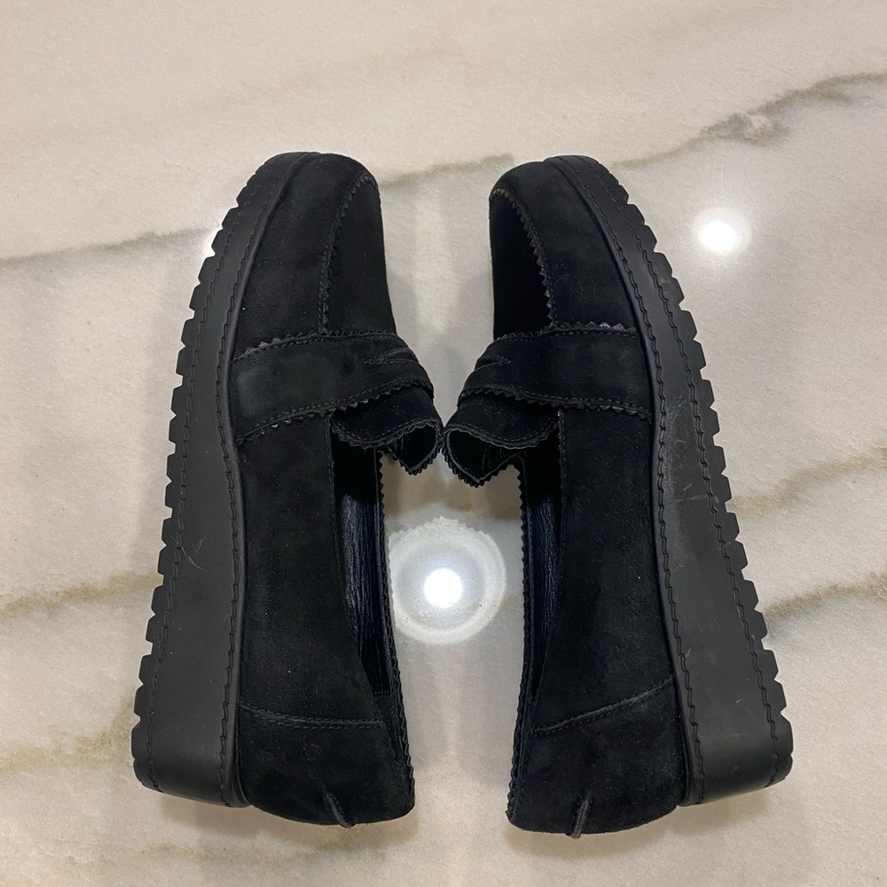 Stuart Weitzman Loafers Size 6 Black Suede Leather - Picture 10 of 15